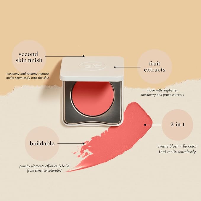 Honest Beauty 2-in-1 Creme Cheek Blush + Lip Color | EWG Verified, Vegan + Cruelty Free | Peony Pink, .1 oz-Velvo Beauty
