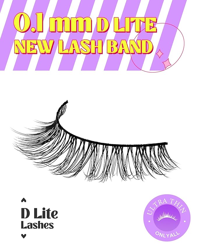 Onlyall Lashes Mink False Eyelashes Natural Wispy Lashes Soft Faux Mink Lashes Fluffy False Lashes DK72-Velvo Beauty