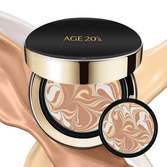 AGE20'S Signature Essence Pact SPF 50+ | Pack of 2 | 23 Medium Beige | Cream Foundation, Dewy Finish, Natural Coverage | Korean Cushion Foundation-Velvo Beauty