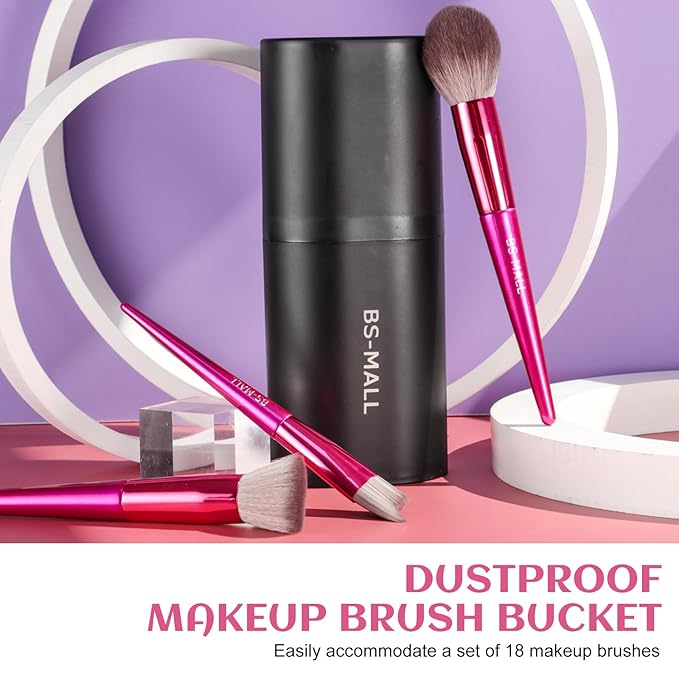 BS-MALL Makeup Brush Set 18 Pcs Premium Synthetic Foundation Powder Concealers Eye shadows Blush Makeup Brushes with black case-Velvo Beauty