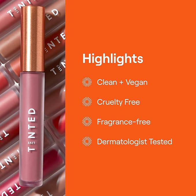 Live Tinted Huelip Liquid Lip Crème - Weightless, Long-Lasting Liquid Lip with Hyaluronic Acid and Jojoba Oil For a Soft, Comfortable, Moisturized Finish - 0.09 fl oz - Bright Orange Red-Velvo Beauty