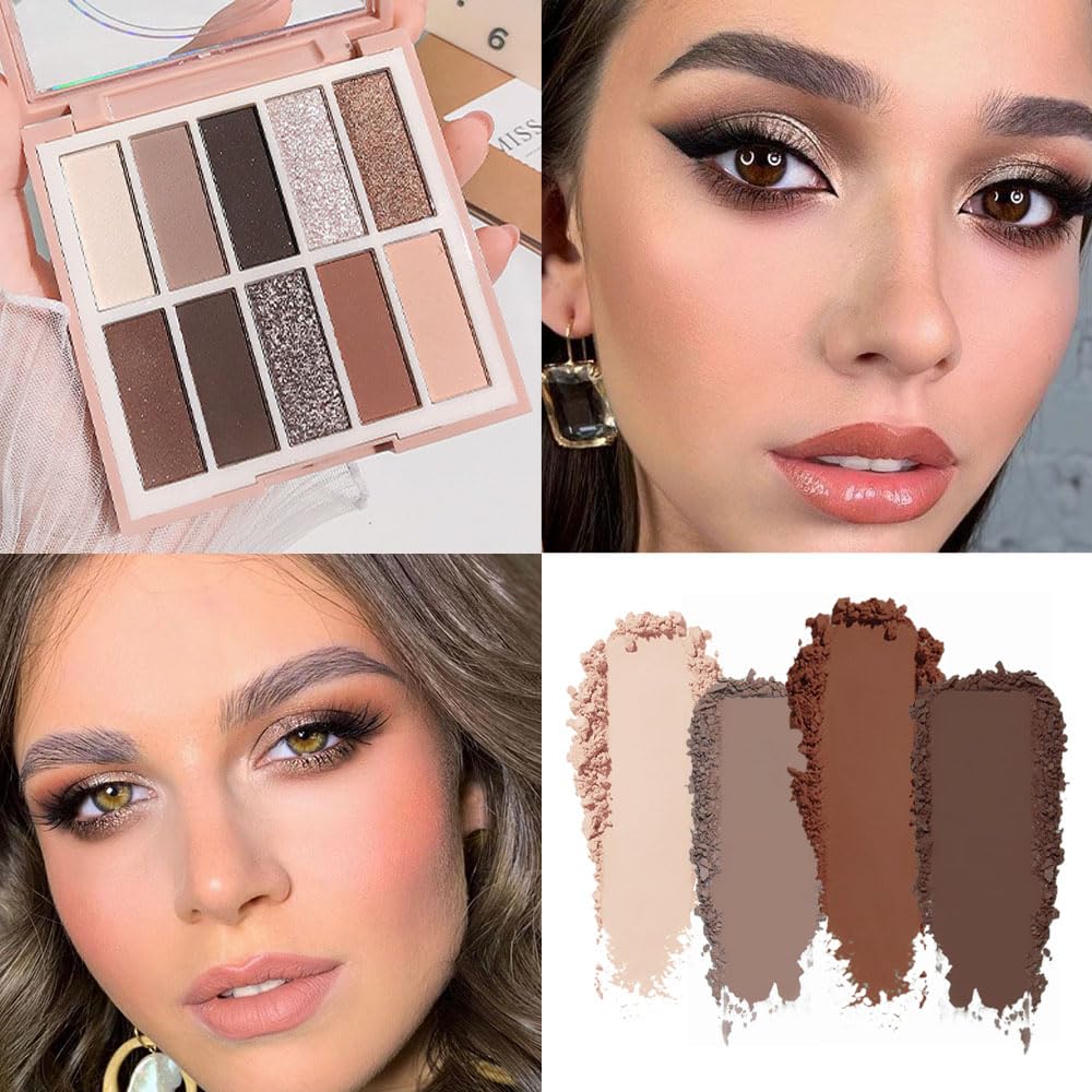 Neutral Nude Eye Shadow Palette,Matte Brown Bronze Naked Cream Eyeshadow Palette,Make Up Pallets for Women Natural Eyeshadows for Eyes Long Lasting Naturing-Looking-Velvo Beauty