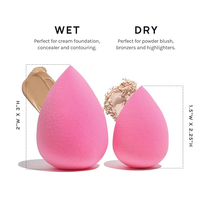 AOA Studio Collection makeup Sponge Set Latex Free and High-definition Set of 6 makeup Wonder blender For Powder Cream and Liquid, Super Soft Wonder Beauty Cosmetic-Velvo Beauty