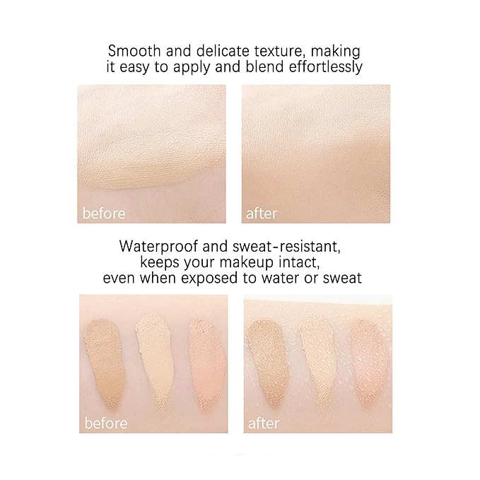 Mallofusa Single Color Face Makeup Concealer Foundation Palette Creamy Moisturizing Concealing 0.49oz (Light Beige)-Velvo Beauty