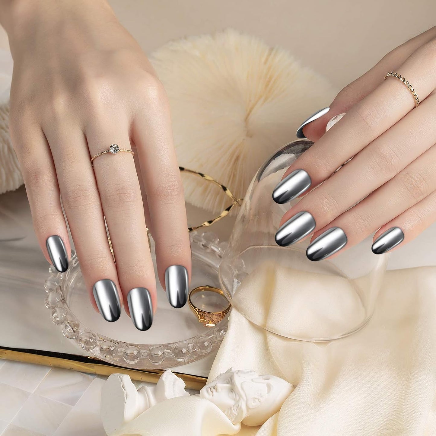 Artdone 16 Colors Chrome Nail Powder, Iridescent Aurora Powder Metallic Mirror Effect Pigment Pearlescent Mermaid Pigment Pearl Glitter Dust Kit, Nail Art Decoration, Resin Craft-Velvo Beauty