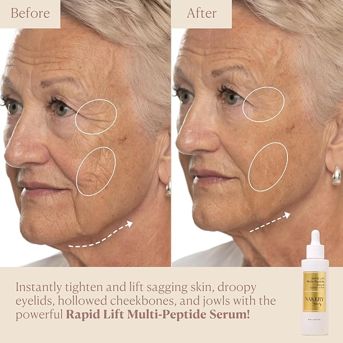Nakery Collagen Peptide Serum for Women - Rapid Lift Face Serums for Anti Aging Face Tightening and Lifting - Multi Peptides Collagen Serum for Face & Crepey Skin to Firm Wrinkles & Sagging Skin-Velvo Beauty