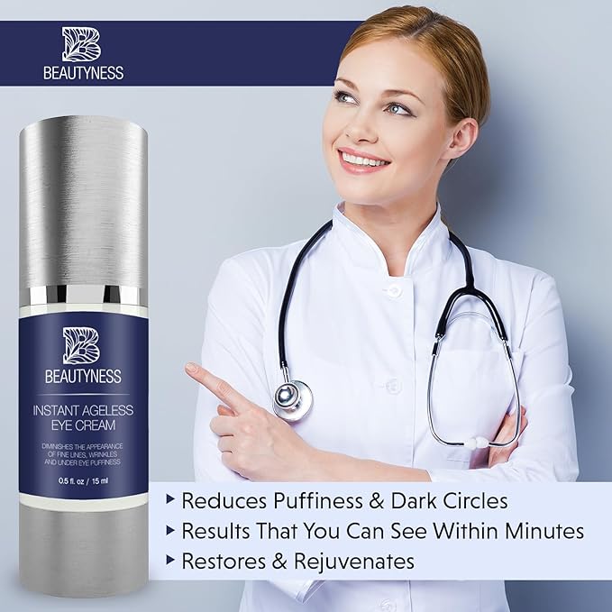 Instant Ageless Eye Cream – Anti Wrinkle Cream, Removes Under Eye Puffiness, Bags, Expression Lines, & Dark Circles. Powerfully Tighen & Lifts Sagging Skin. Disappears Before Your Eyes In Minutes.-Velvo Beauty