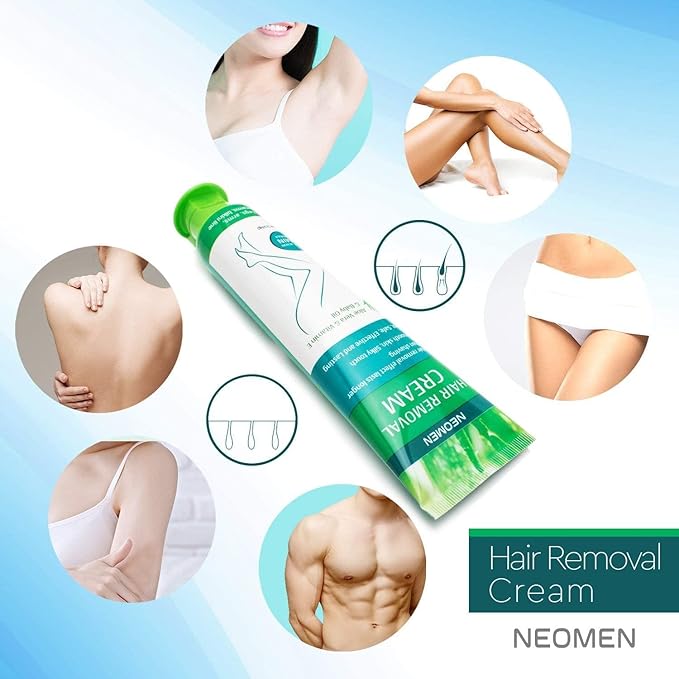 Hair Removal Cream for Men & Women : Painless Depilatory for Sensitive Skin & Intimate Areas, Moisturizing with Aloe Vera & Vitamin E, Safe for Face, Underarms, Bikini, Arms, Legs-Velvo Beauty