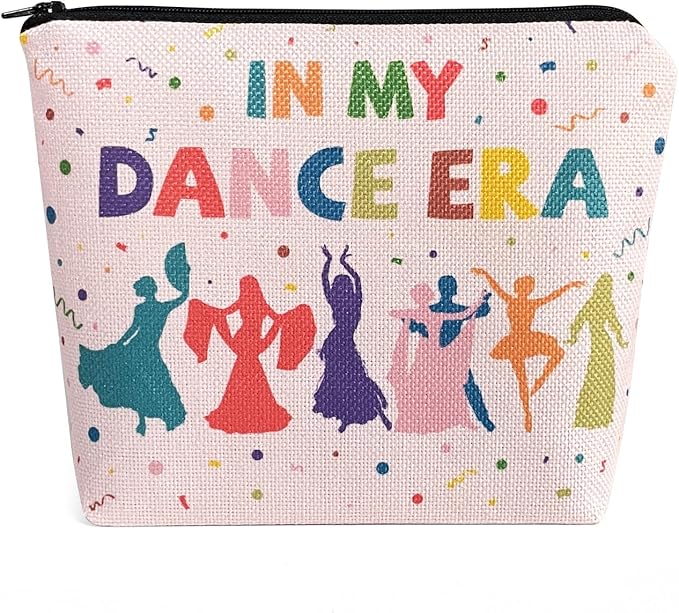 My Dance Era Canvas Zipper Cosmetic Bag, Small Makeup Bag for Women, Friends, Daughter, Sister for Dancers, Dancer Birthday Gifts for Girls (Pink)-Velvo Beauty