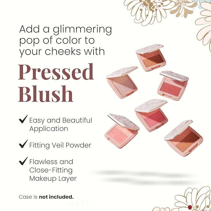 Paul & Joe Pressed Blush Palette Refill Only, Case Sold Separately, Oil-Absorbing Blush Powder, Bi-Color Face Blushes with Fitting Veil Powder, Light Beige and Orange, 08 Chat Capricieux, 0.17 oz-Velvo Beauty