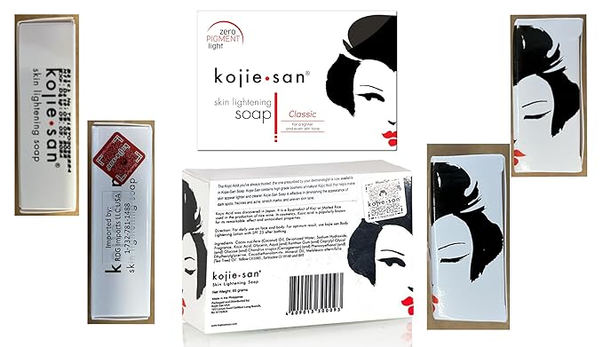 Kojie San Skin and Body Soap 2 Piece Set – Original Kojic Acid, Dark Spot Remover Soap Bar with Coconut & Tea Tree Oil – 65g x 2 Bars & 30g Face Cream-Velvo Beauty
