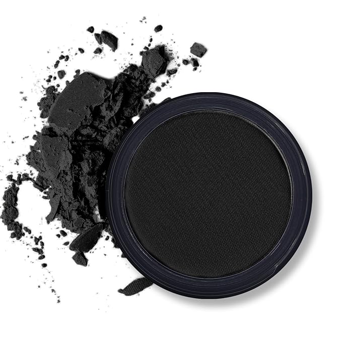 Erinde Black Matte Eyeshadow Palette, Single Black Smokey Pressed Powder Eye Shadow, Ultra-Blendable, Pigmented Color, Long Lasting, Halloween Goth Eye Makeup Palette, Cruelty-Free & Vegan-Velvo Beauty