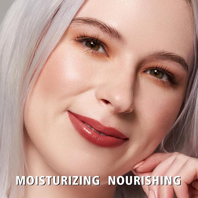 MAKI YIKA Moisture Mauve Red Lipstick for Women Hydrate Lip Gloss for Dry Cracked Lips Weightless Glossy Lip Color Juicy Finish,MA059 Mauve Pop-Velvo Beauty