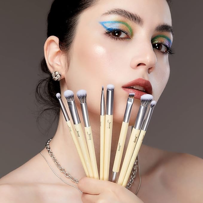 Jessup Eyeshadow Brush Set 8pcs Eye Makeup Brushes Premium Cruelty-Free Eyeshadow Blending Concealer Eyebrow Eyeliner Spoolie Brush Kit T328-Velvo Beauty