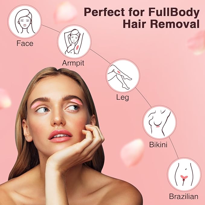 Hard Wax Beads for Hair Removal, Yovanpur Waxing Beane for Brazilian Waxing, Wax Beans for Sensitive Skin, Face Eyebrow Legs At Home Pearl Beads, 300g /bag with 10pcs Sticks(Pearl)-Velvo Beauty