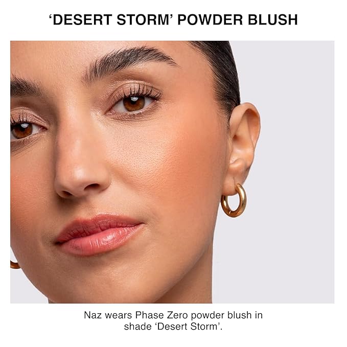 Makeup Powder Blusher - "Desert Storm" - 4g / 0.141 oz - Full Coverage, Natural Blush - Soft, Buildable Pink, Coral, Peach & Golden Hues-Velvo Beauty