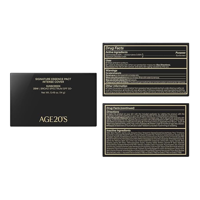 AGE20'S Signature Essence Pact SPF 50+ | Pack of 1 | 29W CARAMEL | Cream Foundation, Dewy Finish, Natural Coverage | Korean Cushion Foundation-Velvo Beauty