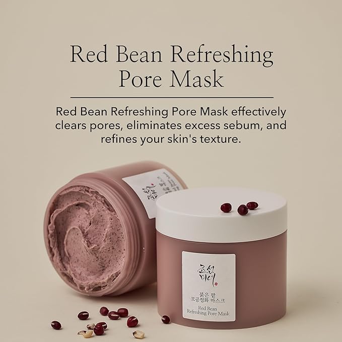 Beauty of Joseon Red Bean Pore Refreshing Mask Mud Cream Hydrating Wash Off Pack, Pore Cleansing Exfoliator, Korean Skin Care for Men and Women 140ml, 4.73 fl.oz-Velvo Beauty