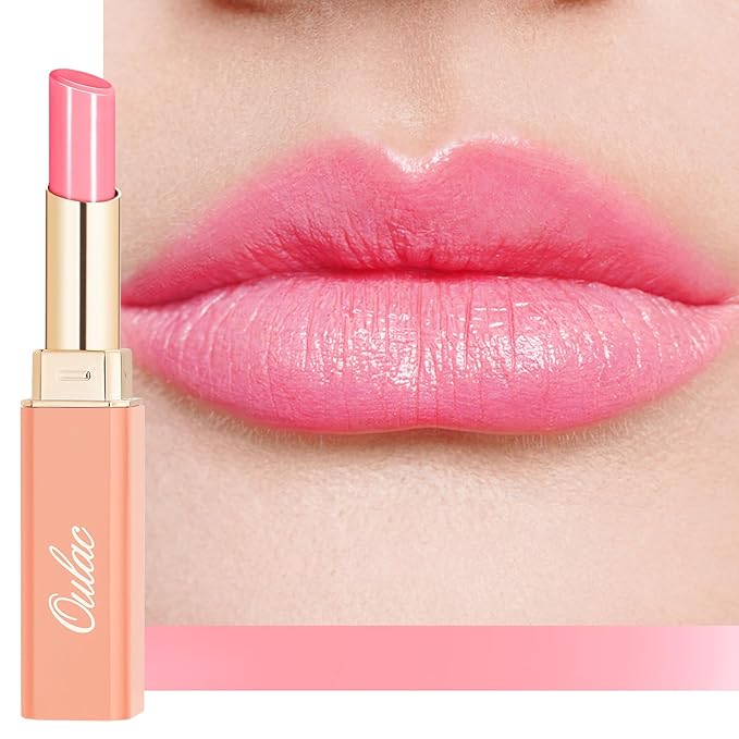 Oulac Shine Pink Lipstick for Women, 2 in 1 Glossy Light Pink Tinted Lip Balm, Hydrating Lipstick for Dry Lips, Moisture Shine Juicy Finish Vegan 2.2g/0.07oz (26)-Velvo Beauty