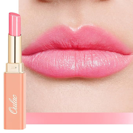 Oulac Shine Pink Lipstick for Women, 2 in 1 Glossy Light Pink Tinted Lip Balm, Hydrating Lipstick for Dry Lips, Moisture Shine Juicy Finish Vegan 2.2g/0.07oz (26)-Velvo Beauty