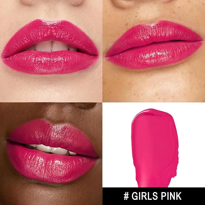 MAKI YIKA Moisture Hot Pink Lipstick for Women Hydrate Lip Balm for Dry Cracked Lips Weightless Glossy Lip Color Juicy Finish,MA056 Girl's Pink-Velvo Beauty
