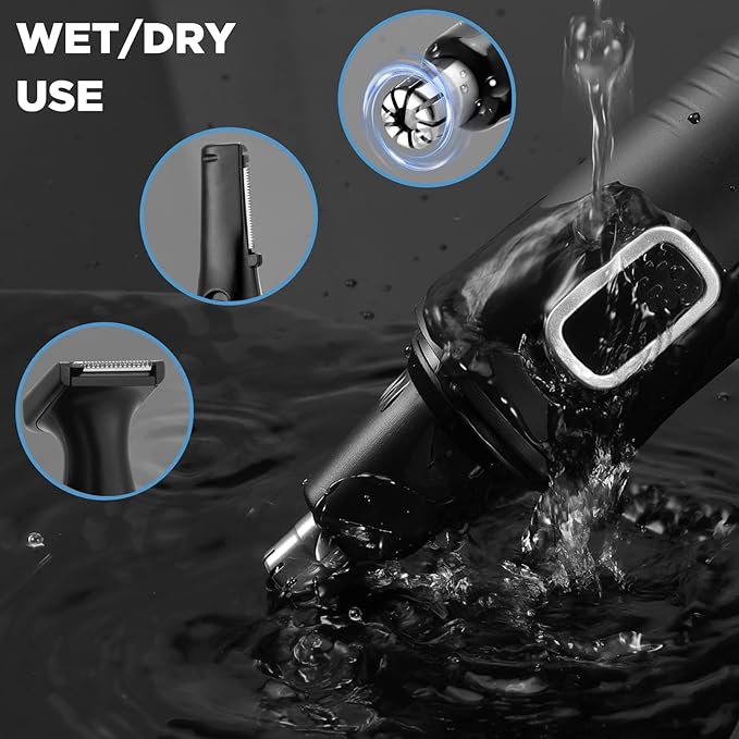 AREYZIN Nose Hair Trimmer 3-in-1 Versatile Rechargeable Ear and Nose Trimmer for Men&Women Painless Electric Shaver Grooming Kit for Ear Beard Facial Pubic Hair Wet Dry Use-Velvo Beauty