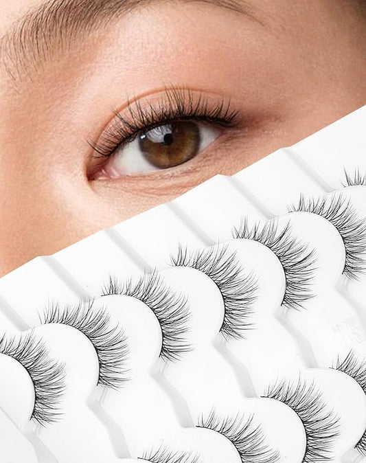 Natural Lashes Natural Eyelashes Short Eyelashes Natural Look False Eyelashes Wispy Eye Lashes Small Lashes Fake Lashes K28-Velvo Beauty