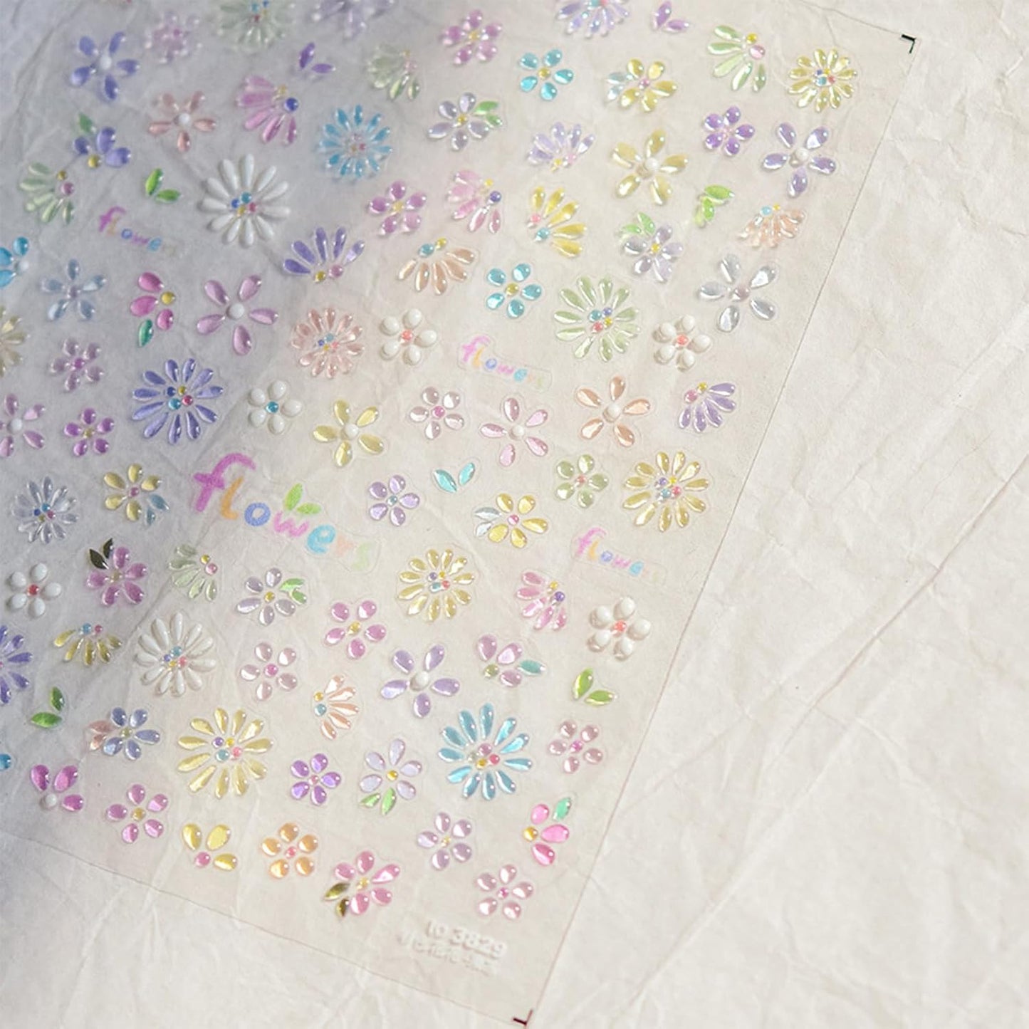 5D Flower Nail Art Stickers,Embossed Self-Adhesive Colorful Floral Nail Decals Cute Daisy Small Flower Floral Nail Art Supplies Summer Nail Design for Women and Girls DIY Manicure Decoration-Velvo Beauty