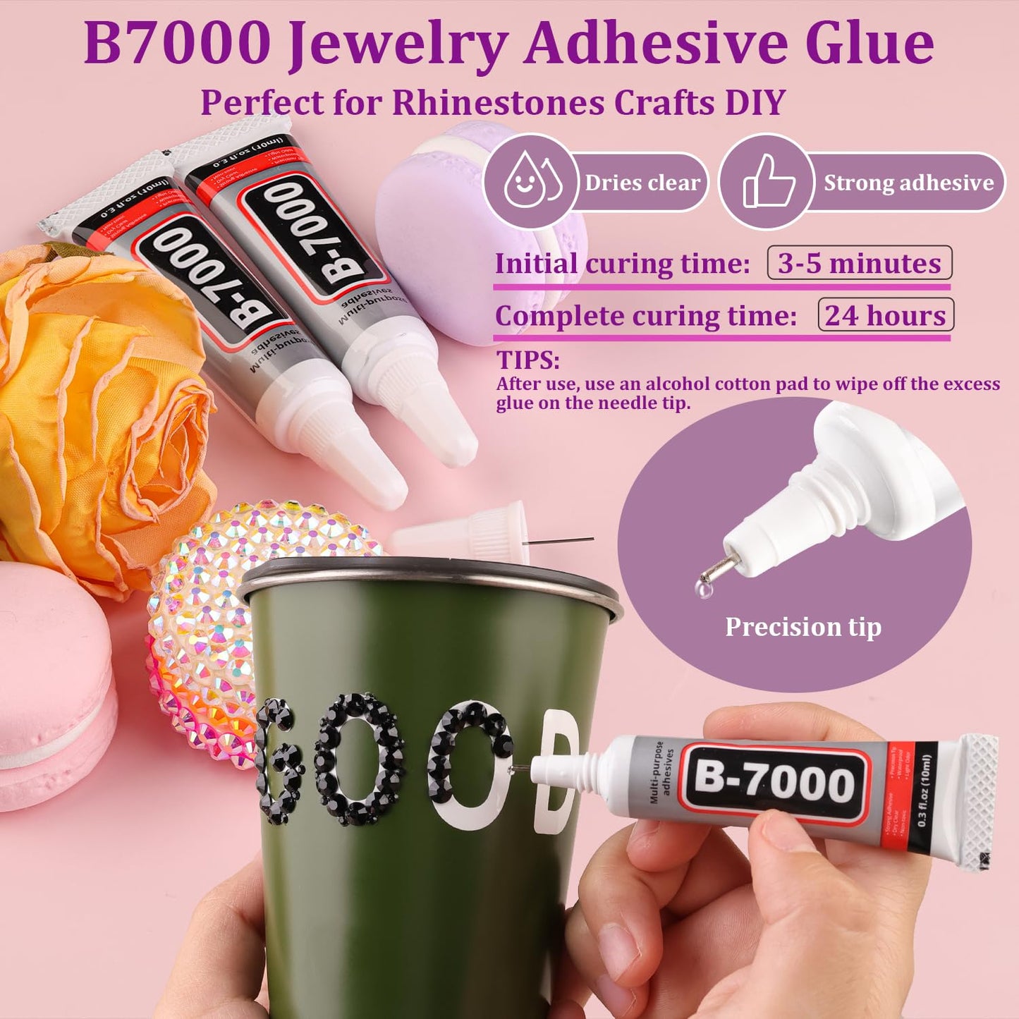 30000Pcs Black Rhinestones for Bedazzling Crafting, Flatback Resin Gems Crystal, Bedazzler Kit with 3Pcs 10ml B7000 Jewelry Glue and Tweezers for DIY Crafts Clothing Shoes Fabric Nail Art-Velvo Beauty