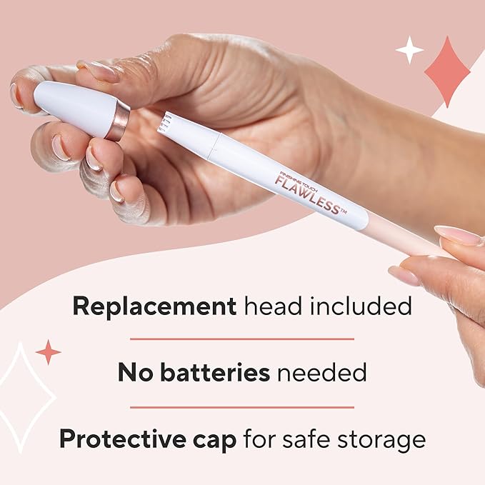 Finishing Touch Flawless Stray Hair Remover, Precise Micro-Blade Hair Removal Tool, Designed to Painlessly Cut Stray Hairs from Chin and Lips to Fingers and Toes, for All Skin Types-Velvo Beauty