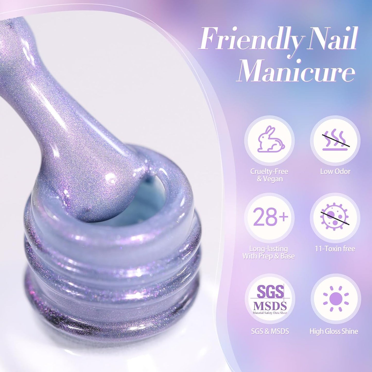 Born Pretty Cat Magnetic Eye Gel Nail Polish, Fairy Purple Glitter Cat Magnetic Gel Nail Polish for Nail Art Manicure Salon DIY at Home 15ML-Velvo Beauty