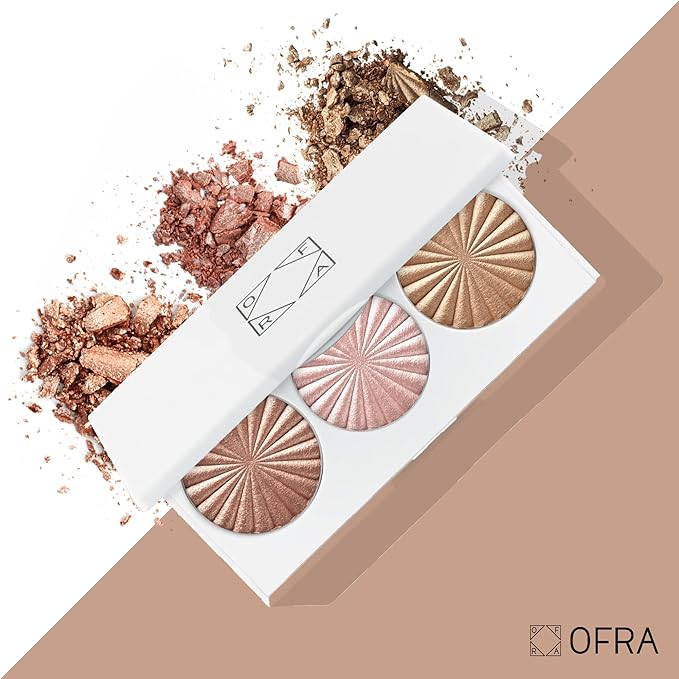 Ofra Cosmetics Rodeo Drive Highlighter - Champagne Highlighter Makeup Palette for Cheeks, Nose, Eyes - Liquid to Baked Powder, Highly-Pigmented, Vegan Formula - Buttery Smooth, Long-Lasting - 10g-Velvo Beauty