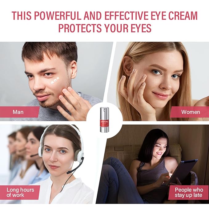 Retinol Eye Cream For Dark Circles And Puffiness, Repair Under Eye Retinol Cream with Hyaluronic Acid and Collagen, Smooth Fine Lines, Wrinkles, Bags & Dark Spots, Tightens Eye Skin Care(Retinol)-Velvo Beauty