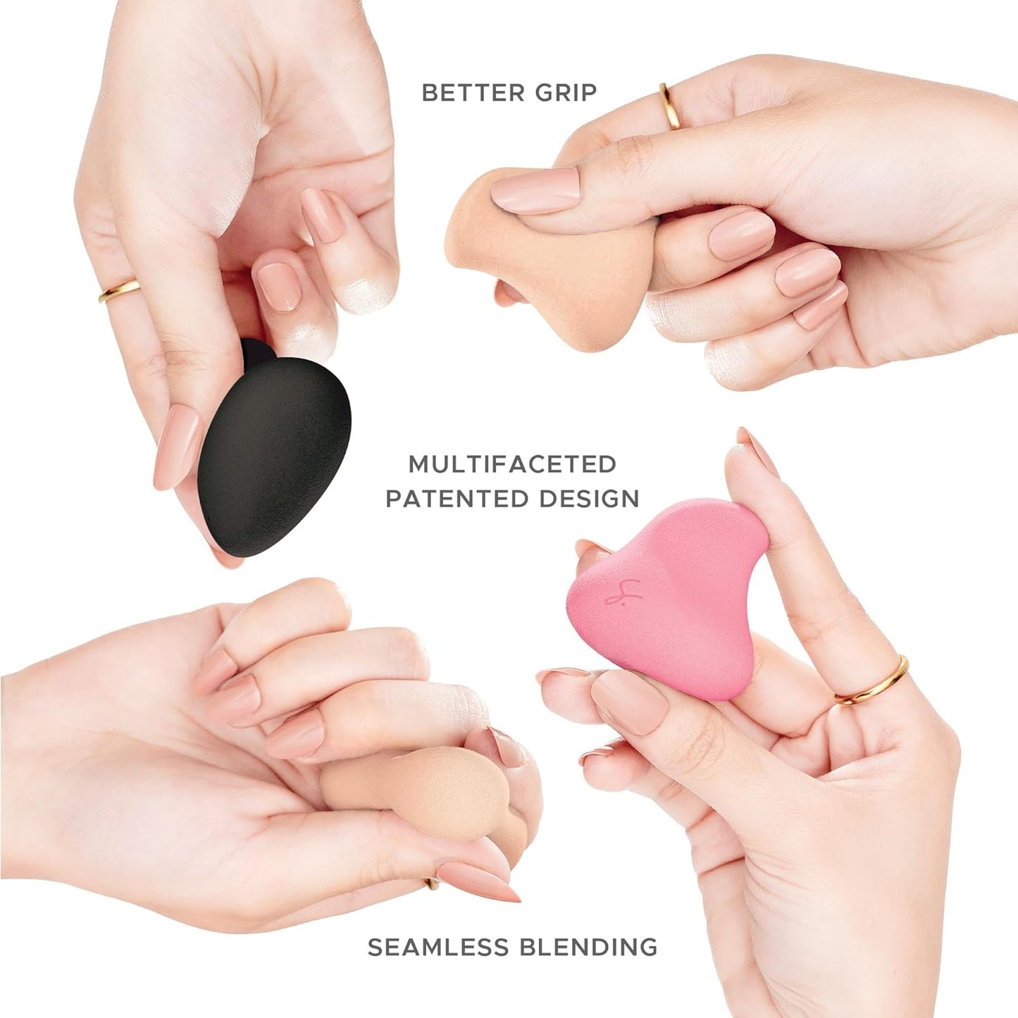 Original Beauty Blender Makeup Sponge Applicator for Powder, Cream & Liquid, Beauty Tools Puff, Streak Free Application, Vegan, Cruelty Free Made in USA, Mix Color Set-Velvo Beauty