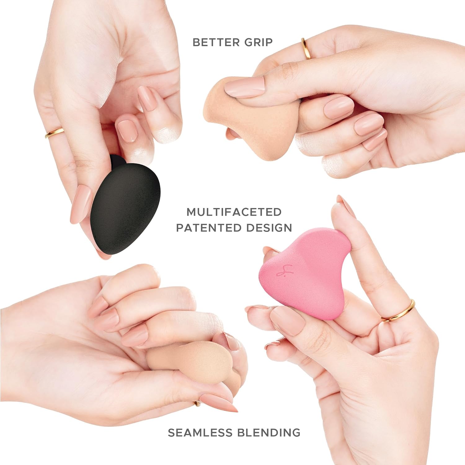 Original Beauty Blender Makeup Sponge Applicator for Powder, Cream & Liquid, Beauty Tools Puff, Streak Free Application, Vegan, Cruelty Free Made in USA, Mix Color Set-Velvo Beauty