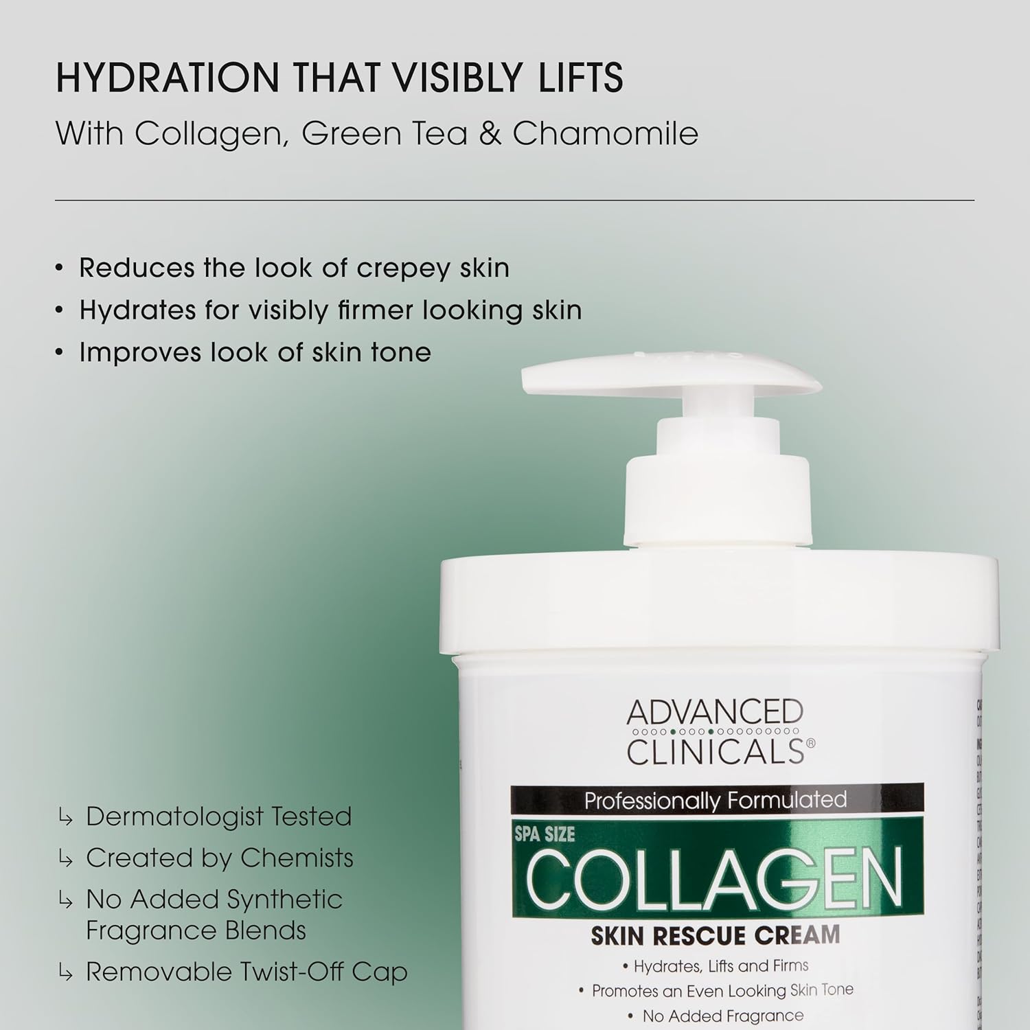 Advanced Clinicals Collagen Cream Body Lotion & Face Moisturizer W/Vitamin E | Skincare Collagen Lotion For Women, Men, Hand, & Neck Improves Look Of Crepe Skin & Uneven Dry Skin, 16Oz + Travel Size-Velvo Beauty