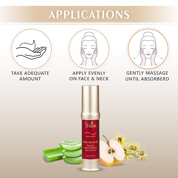 Shira Boto-Derm Rx Instant Anti-Puffiness Eye Cream- for Wrinkles Dark Circles Eye Bags Fine Lines Anti Aging And Tired-Looking Eyes. (2.2 oz.)-Velvo Beauty