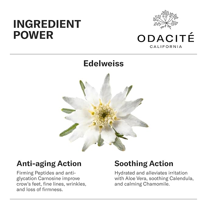 ODACITE Edelweiss Extreme Intense Repair Eye Cream - Anti-Aging Treatment with Carnosine Peptides for Youthful Eyes - Vegan Skincare - Sensitive Skin Friendly - For All Skin Types - 0.51 oz-Velvo Beauty