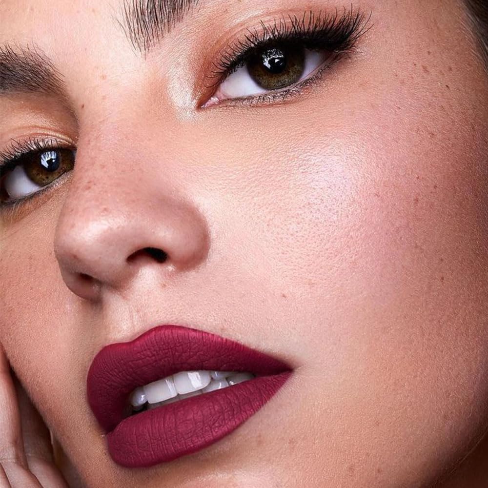 Kaely 2-in-1 Dark Plum Wine Red Lip Liner & Lipstick Set Kit for Women, Matte Lips Kit with Lip Liner Lip Stains Long Lasting Waterproof 24 Hour Lipstick and Lip Liners Combo Lipliners Pencil 06-Velvo Beauty