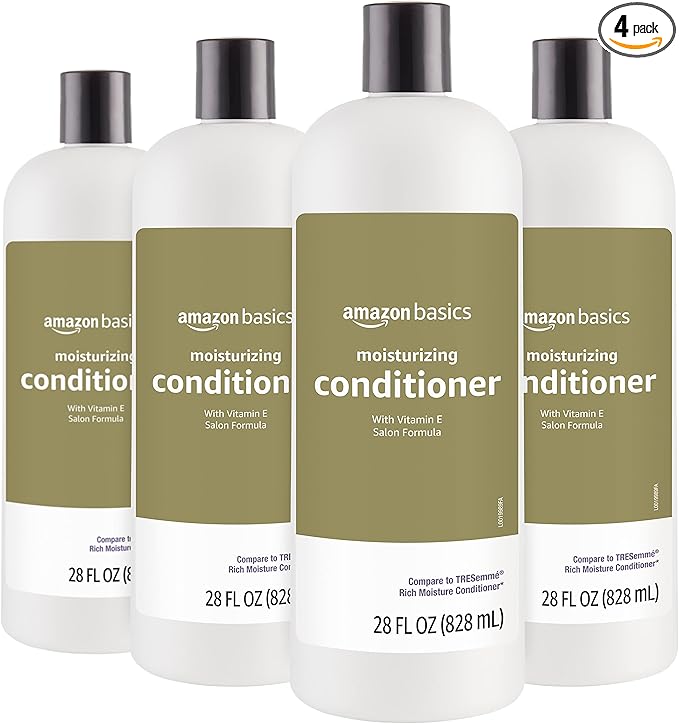 Amazon Basics Moisture Rich Conditioner, 28 Fl Oz (Pack of 4)-Velvo Beauty