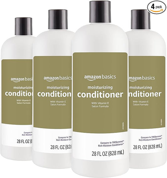 Amazon Basics Moisture Rich Conditioner, 28 Fl Oz (Pack of 4)-Velvo Beauty