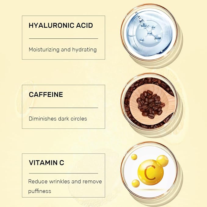 Vitamin C Eye Cream For Dark Circles, Under Eye Cream Anti Wrinkles For Reduce Puffiness And Bags Fine Lines, Wrinkles, Hydrating Eye Lifting Skin Care Anti Aging Eye Cream(0.7 FL.Oz)-Velvo Beauty