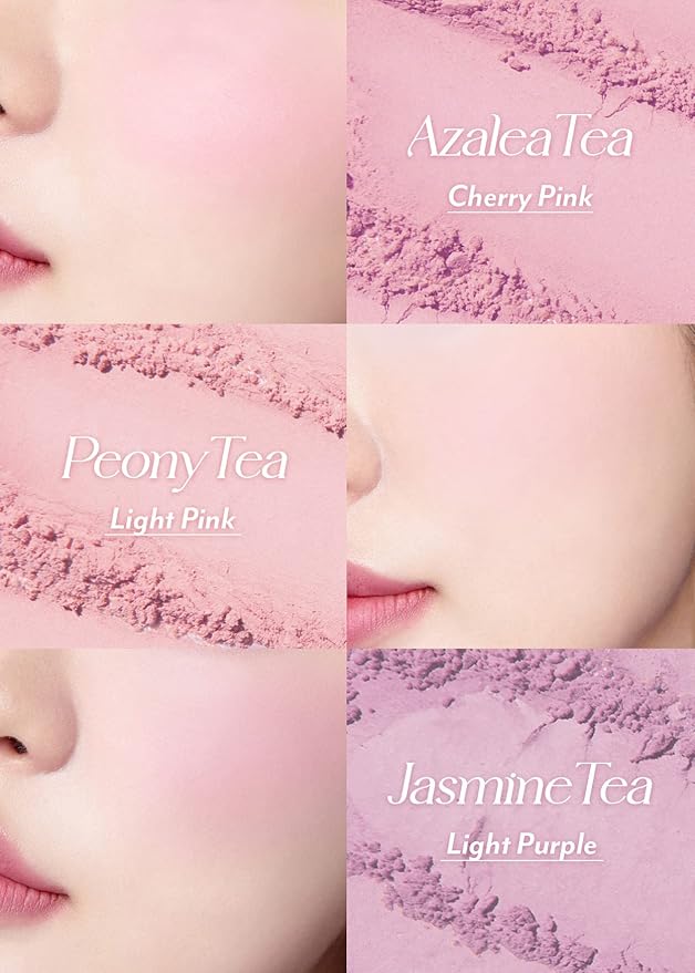 I'm Meme Palette - Afternoon Tea Blusher | Blossom Tea Blended, Cool Tone Blush for Cheek, Soft Pink, Peach, Lavender, 3 Shades Palette, Matte Powder Blush for Face&Cheeks, 0.4oz-Velvo Beauty
