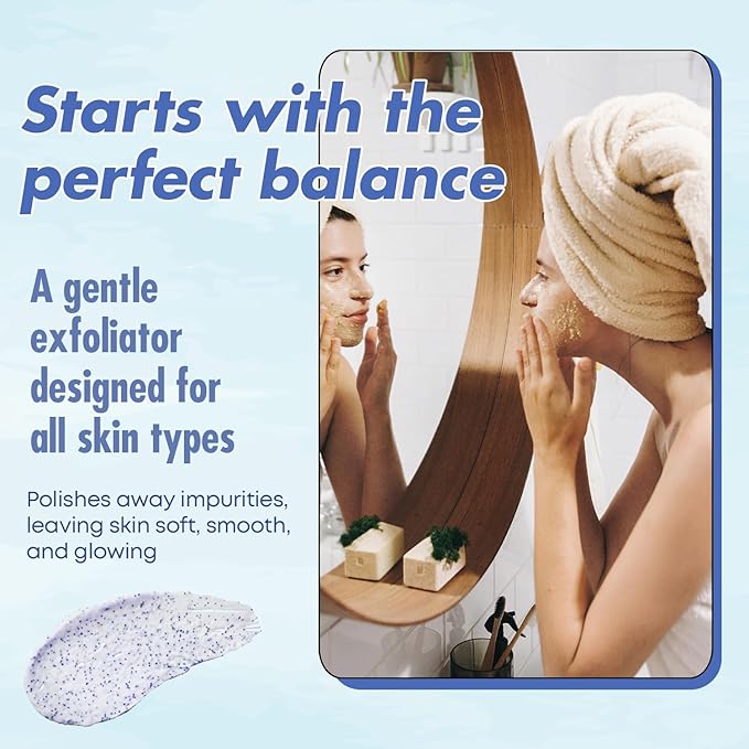 Hyaluronic Acid Facial Scrub - Dermatologist Tested, Anti-Aging, Korean Skin Care, Hydrates & Plumps Dry Skin, Improves Texture & Firmness - Gentle, Vegan, 95% Natural - 1 Pack-Velvo Beauty