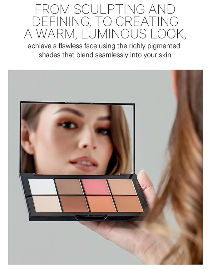 Kevyn Aucoin Sculpt and Define Contour Book Volume 4: All-in-one makeup artist palette compact. Defines facial features. Eyes, cheekbone, nose & jawline. Highlighters to glow. All skin tones & shapes.-Velvo Beauty