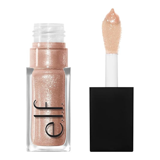 e.l.f. Glow Reviver Lip Oil, Nourishing and Hydrating with High-Shine Glimmer Finish & Sheer Wash Of Color, Minty Scent, Non-Sticky, Vegan & Cruelty-free, Crystal Baller-Velvo Beauty