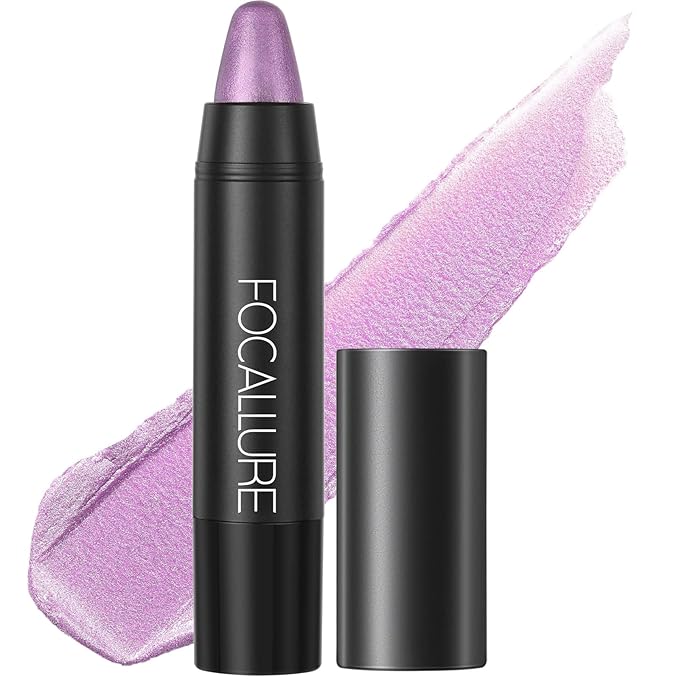FOCALLURE Ultra Chic Metallic Lipstick,Rich Vitamin E Lip Crayon,Lightweight Shinning Color without Drying or Fading,Long Lasting Lips Makeup,#20 Lavender-Velvo Beauty