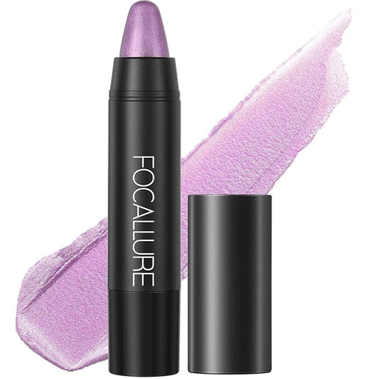FOCALLURE Ultra Chic Metallic Lipstick,Rich Vitamin E Lip Crayon,Lightweight Shinning Color without Drying or Fading,Long Lasting Lips Makeup,#20 Lavender-Velvo Beauty