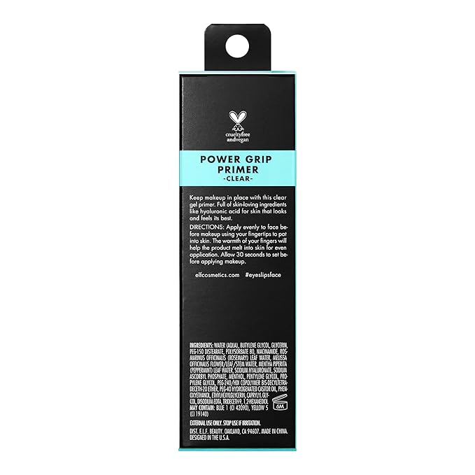 e.l.f. Power Grip Primer, Gel-Based & Hydrating Face Primer For Smoothing Skin & Gripping Makeup, Moisturizes & Primes, 0.811 Fl Oz (24 ml)-Velvo Beauty