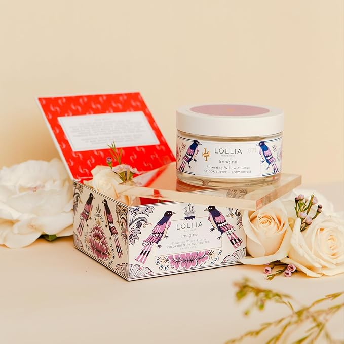 LOLLIA Imagine Body Butter, 5.5 oz. - Flowering Willow & Lotus Fragrance - Shea Butter & Cocoa Butter, Body Lotion for Women, Hydrating & Smooth Body Moisturizer-Velvo Beauty